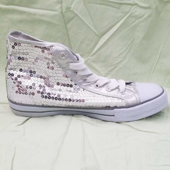 sequin high top tennis shoes